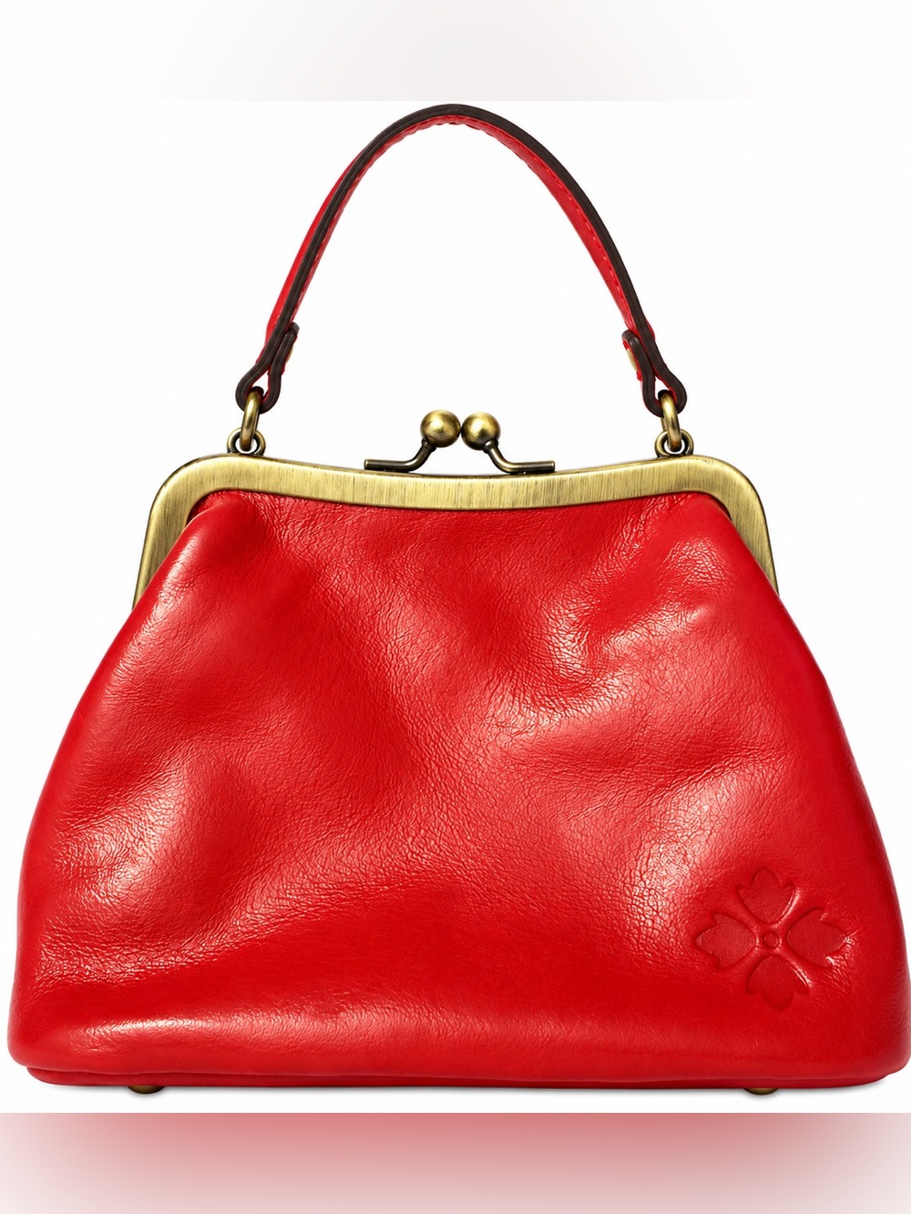 Patricia Nash Mini Laureana Strawberry Red Leather Kiss-Lock Crossbody NWT